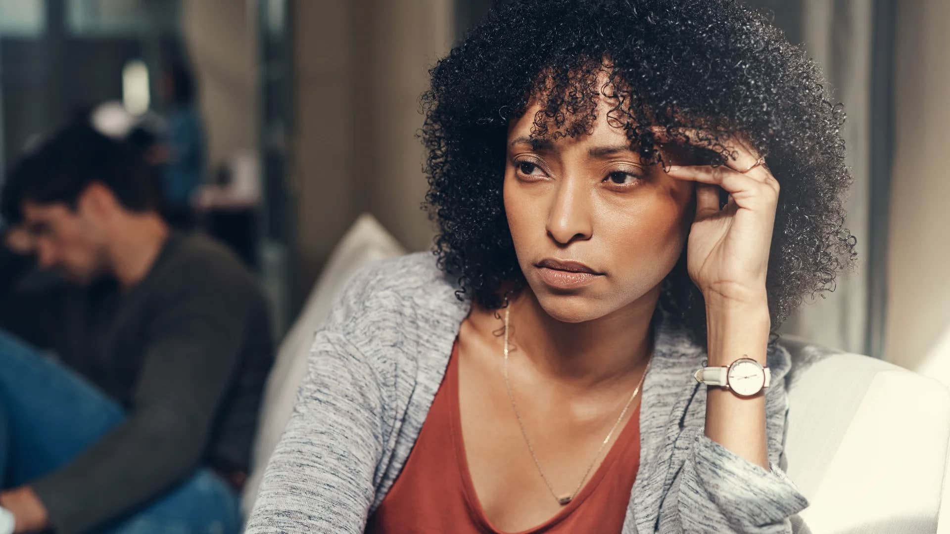 woman telling man that the world doesn't revolve around him