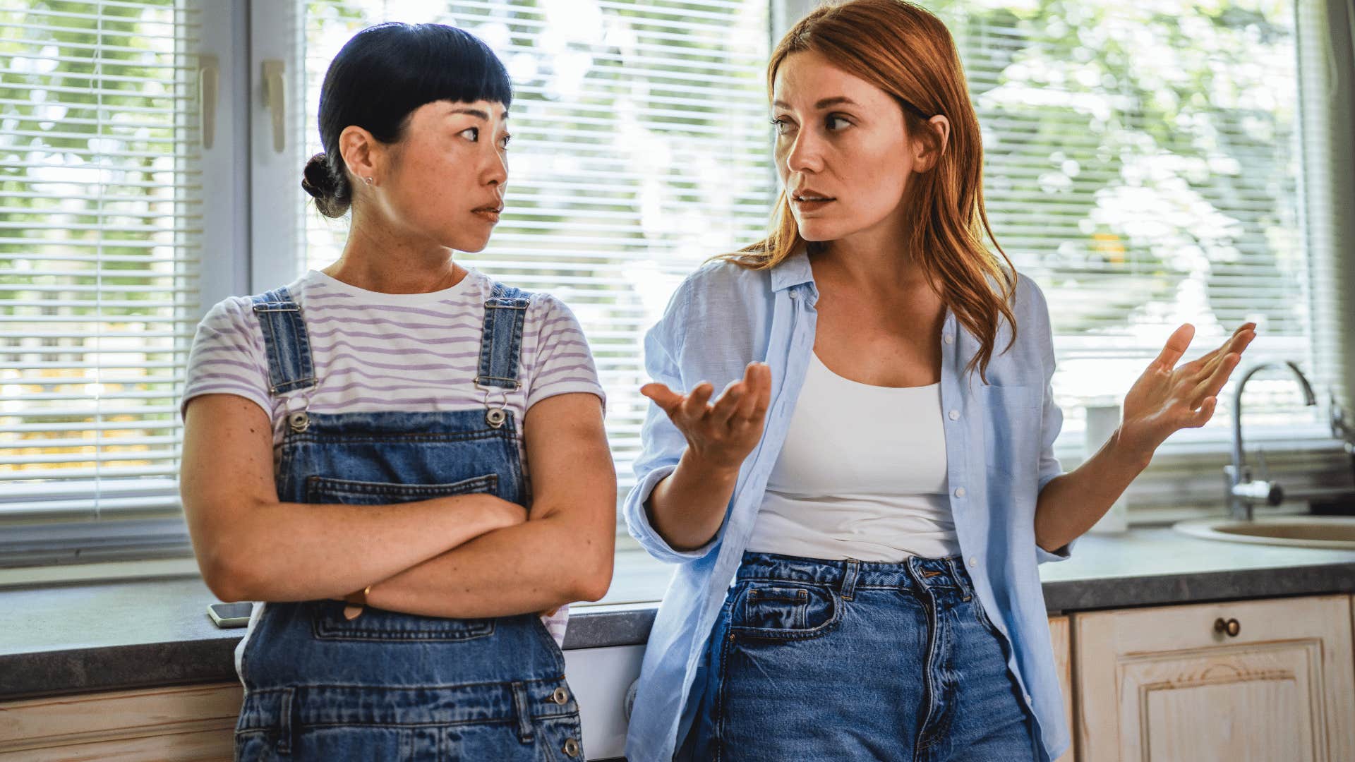 woman telling her friend do whatever she wants