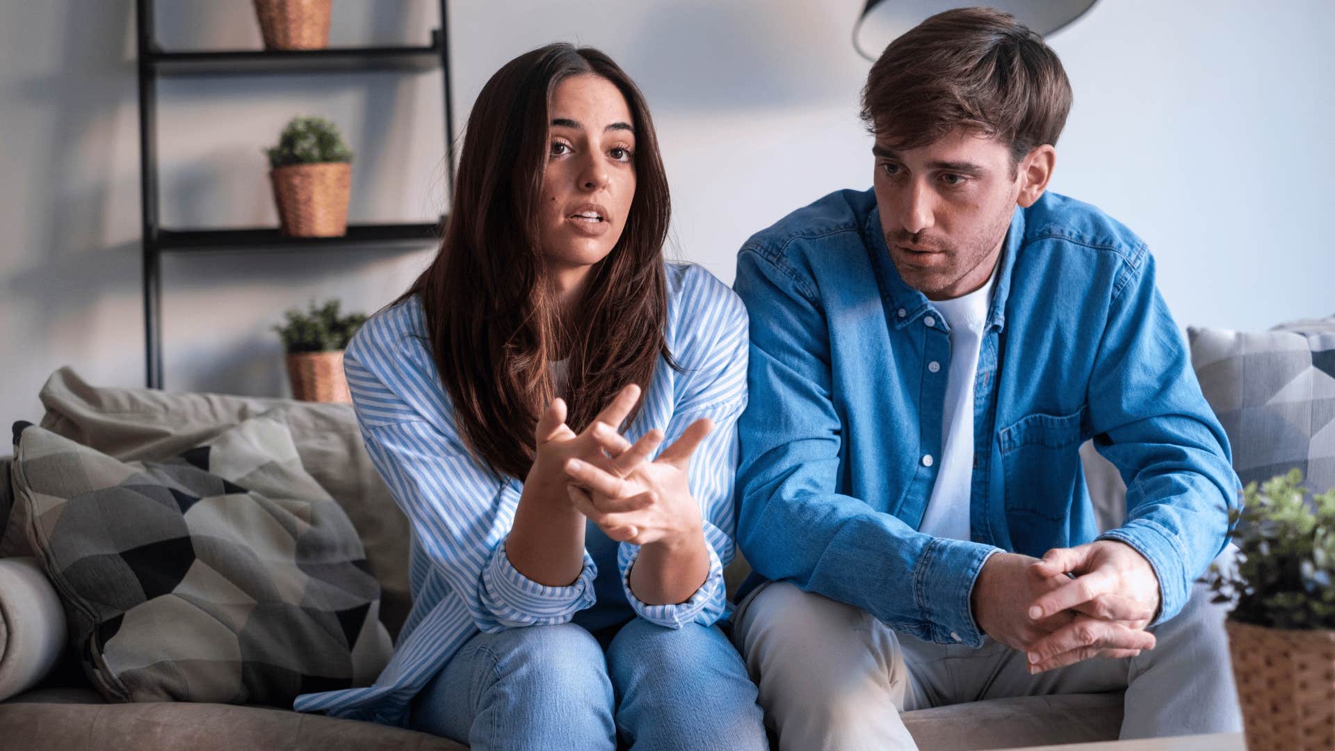 woman saying it is what it is to her husband