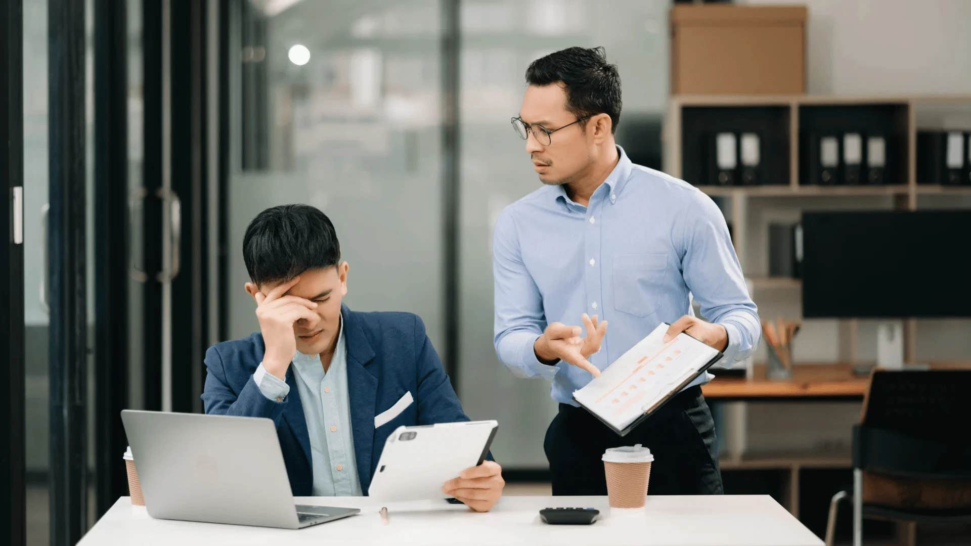 man telling colleague we need to pivot