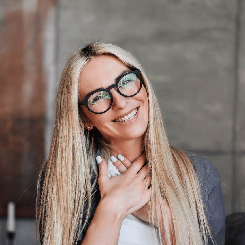 woman in a good mood practicing gratitude