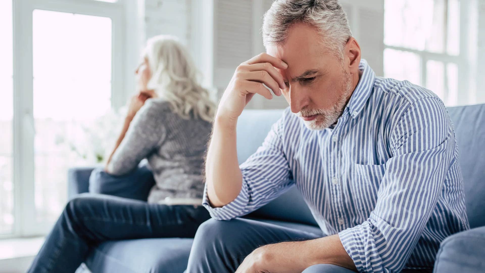 self-centered man asking woman are you mad at me