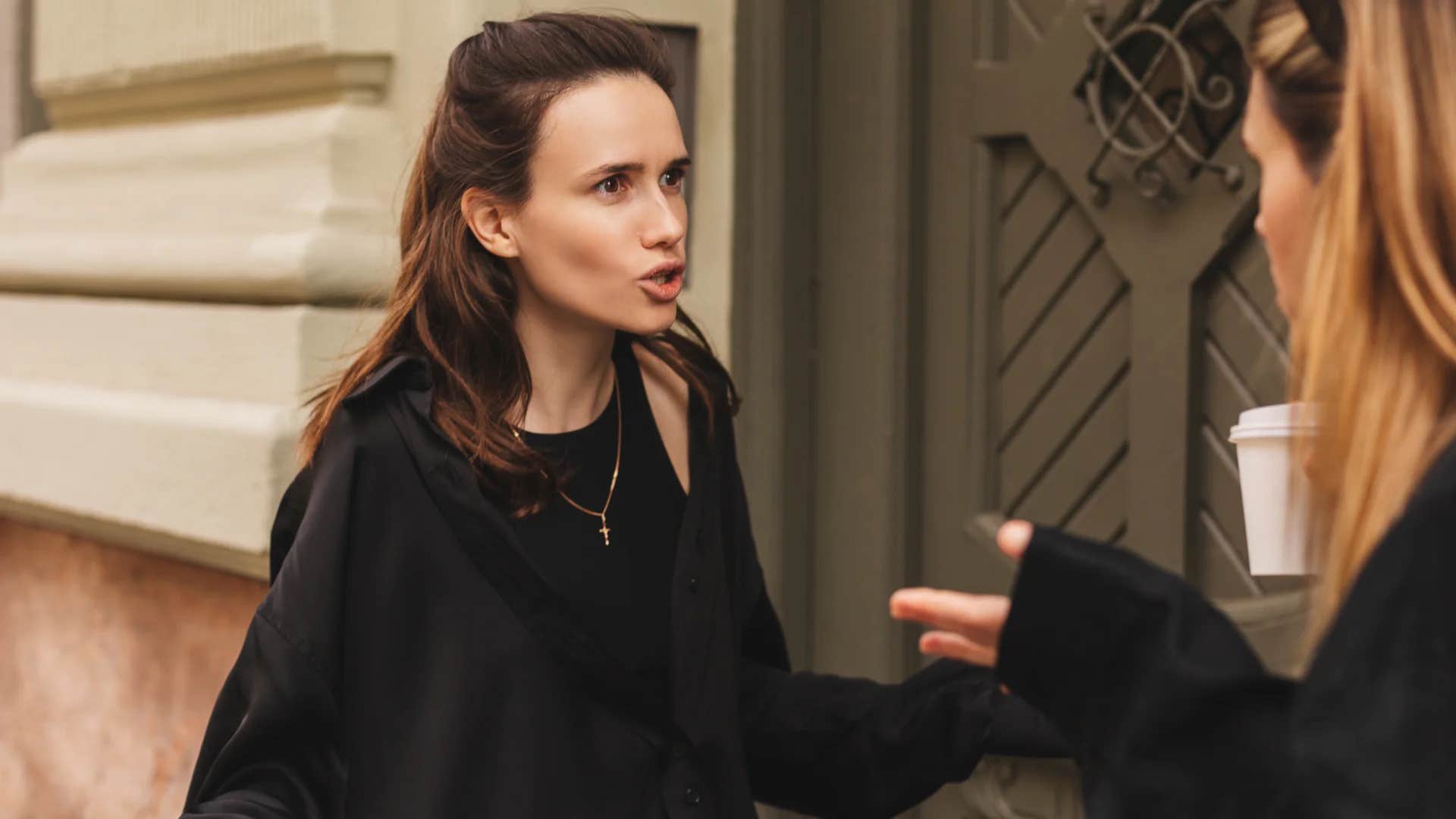 self-centered woman telling friend you're doing this to hurt me