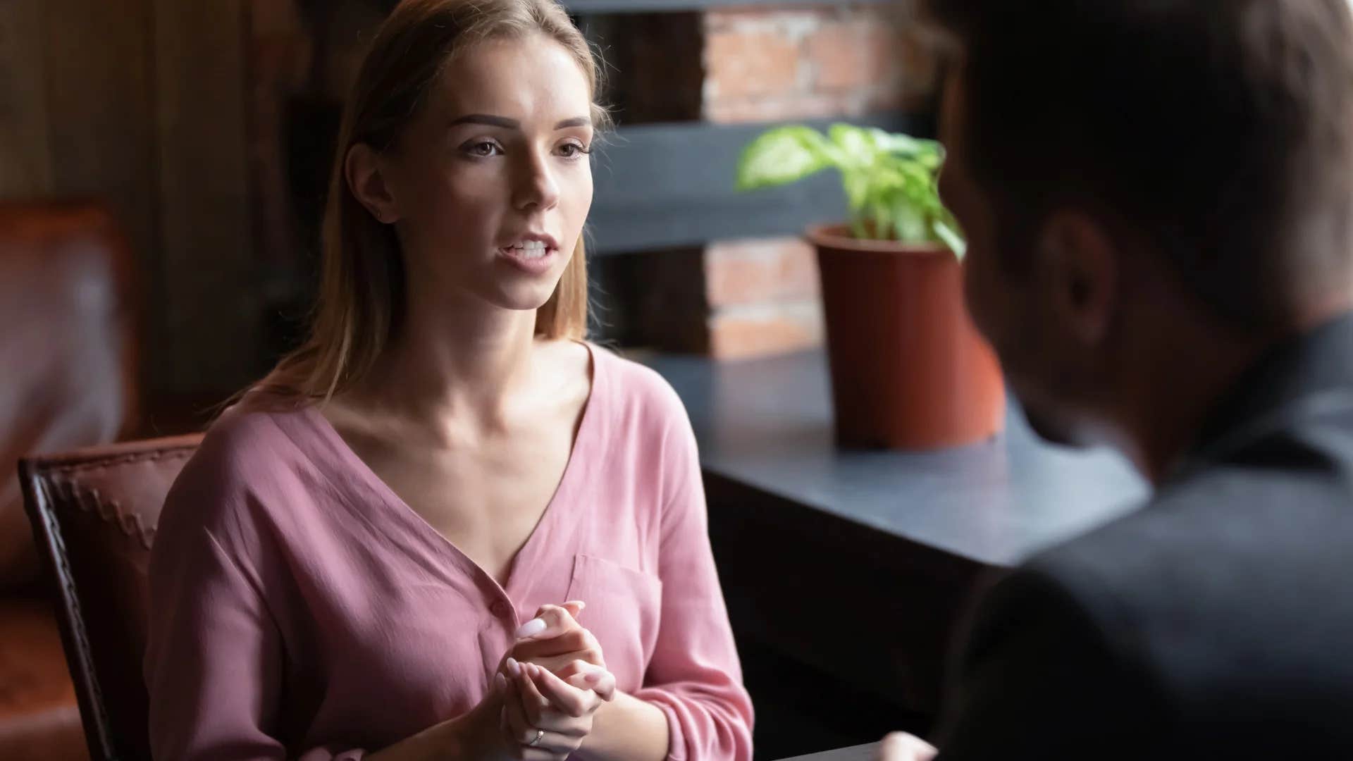 woman telling man i shouldn't have said anything