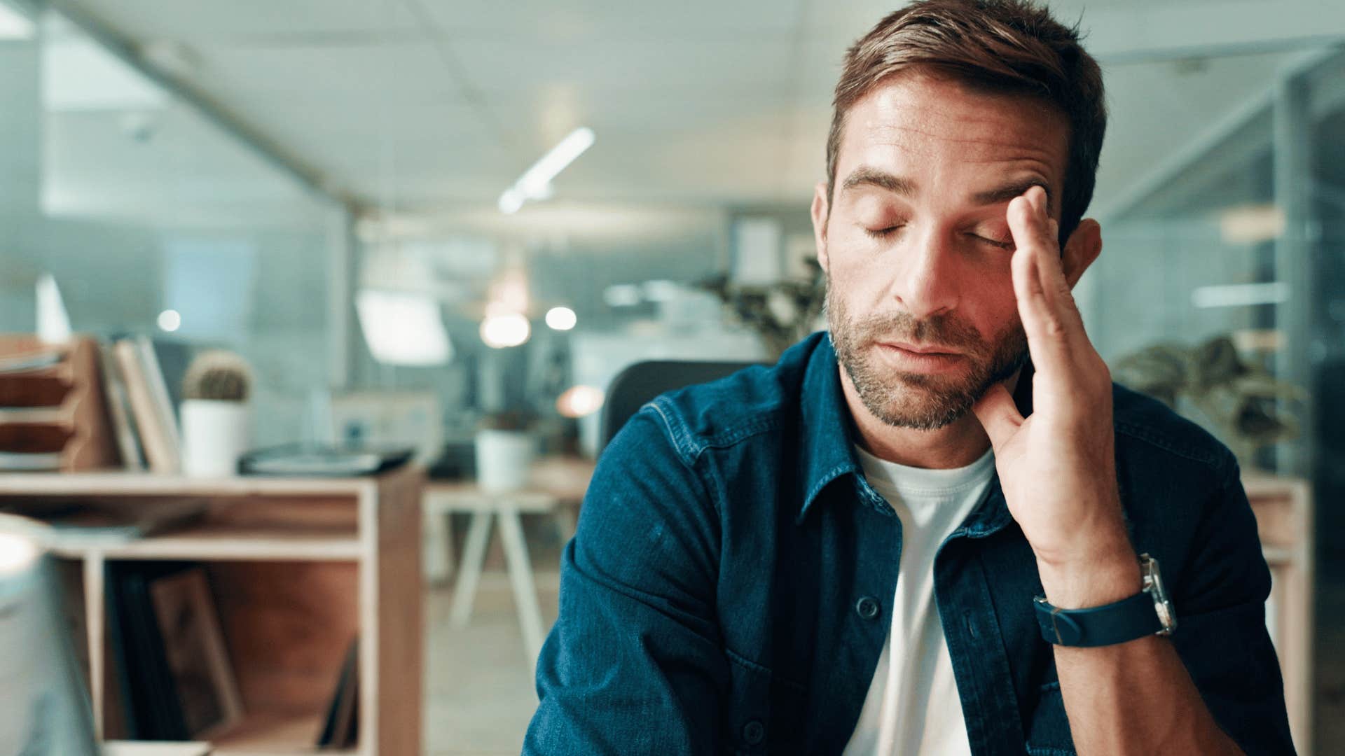 man looking uneasy as he rubs his face and says i don't know anymore