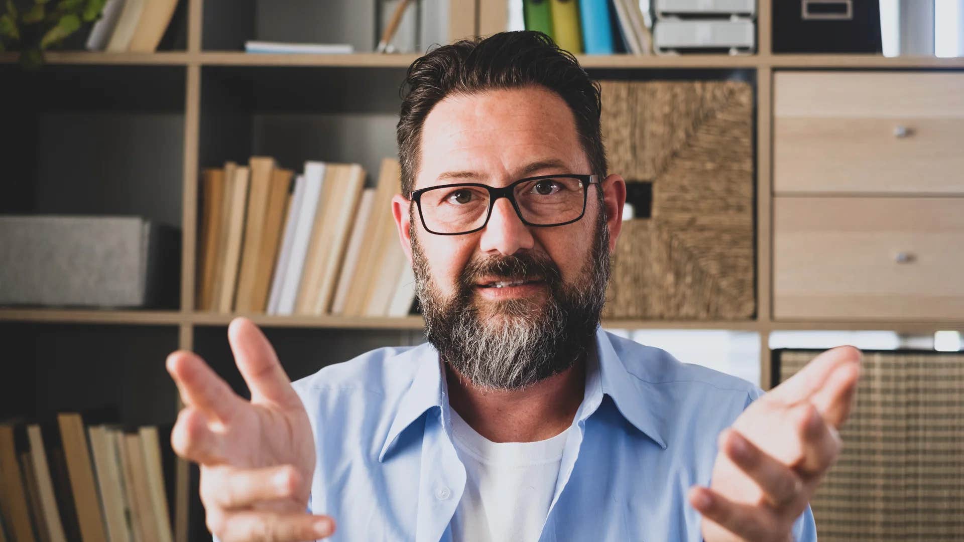 man shrugging saying you knew what you were getting into