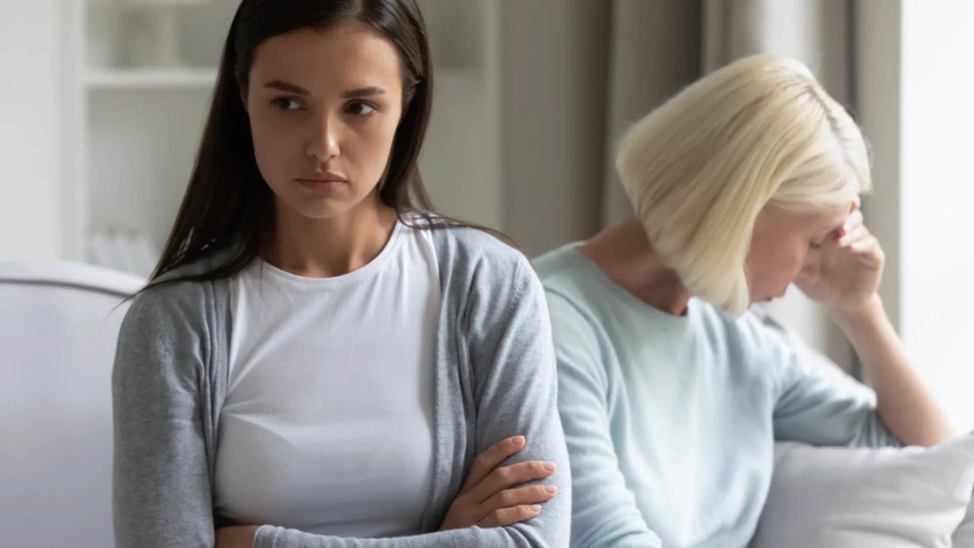 older woman telling younger woman i'm not going to argue with you