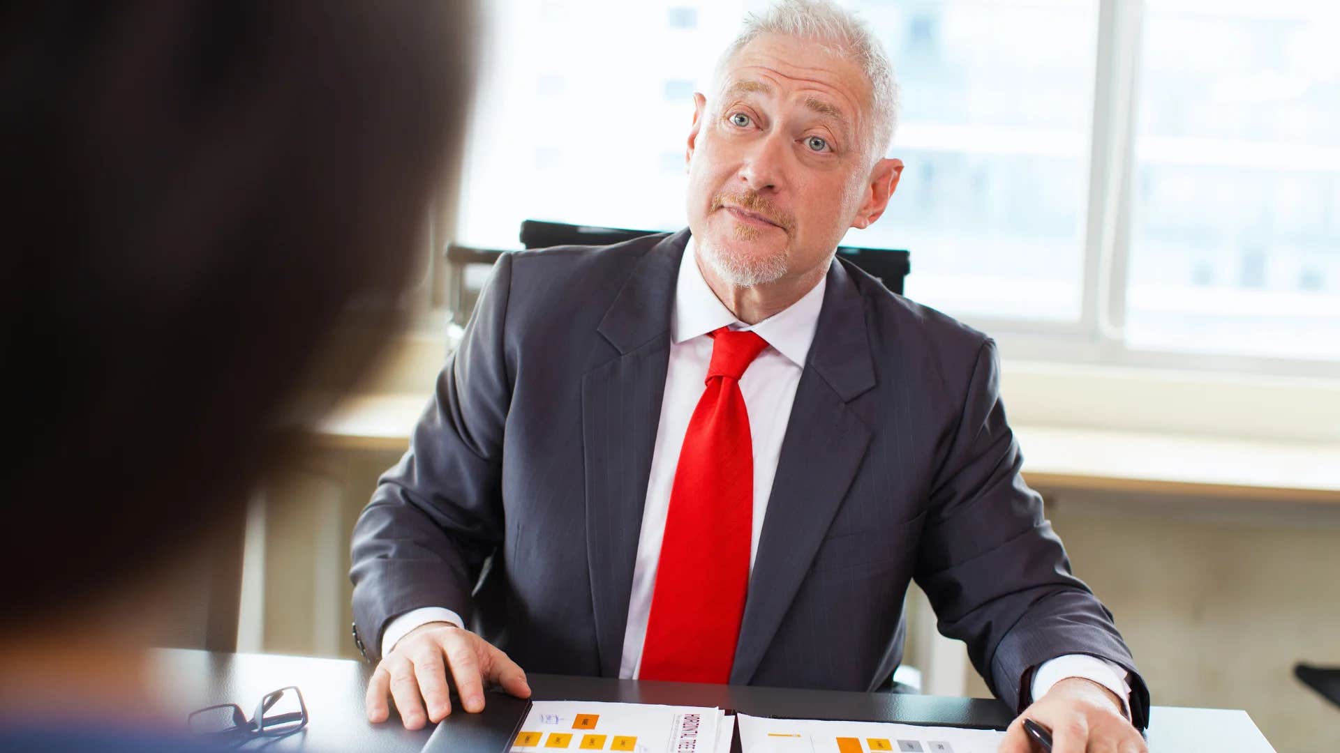 professional man being told that's so great for someone your age