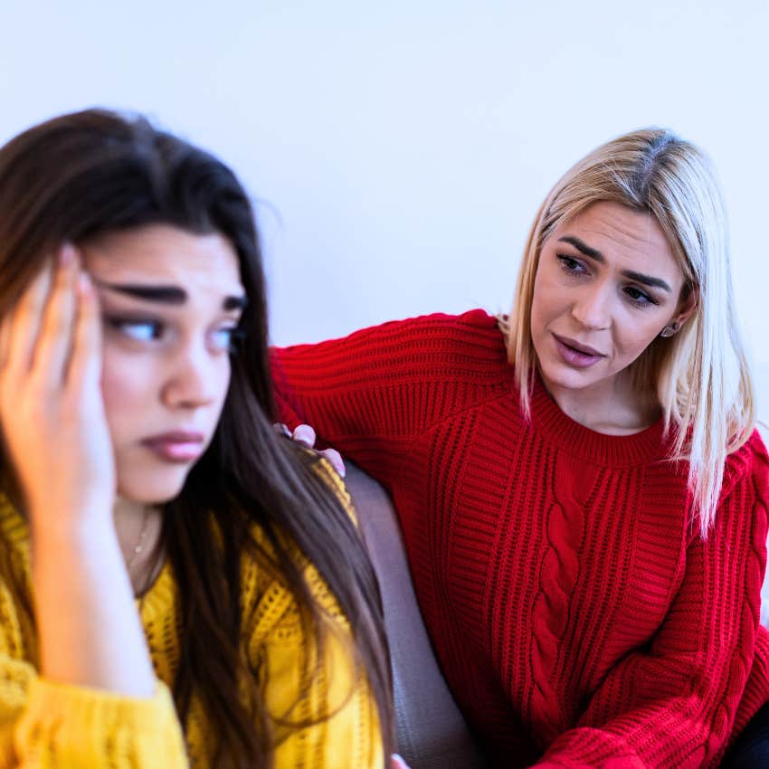 Empathetic woman asking "How can I support you?" to her friend.