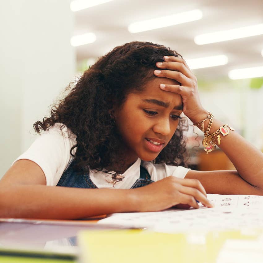 bright young student who doesn't know the answer 