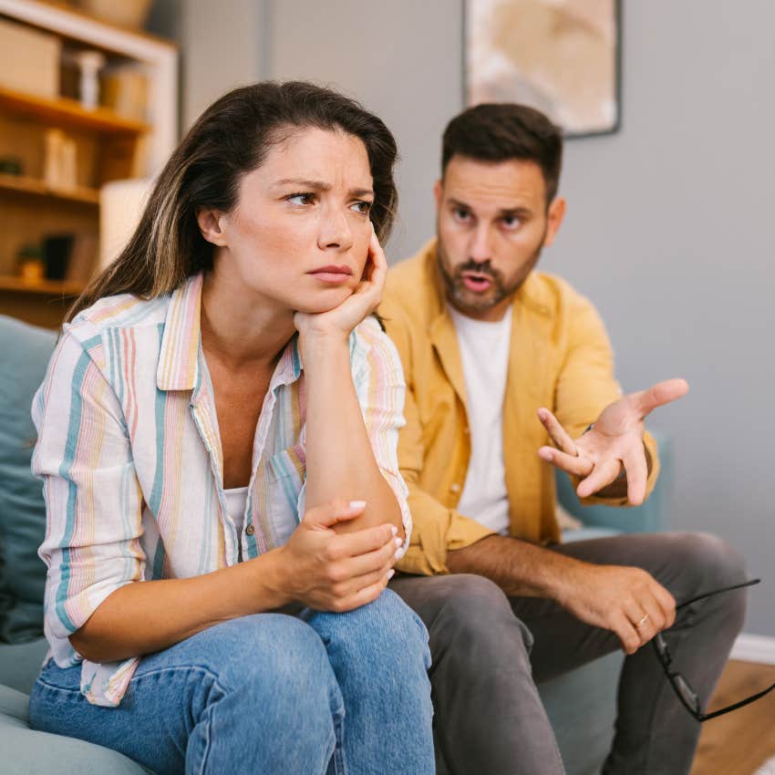 cruel uncaring man telling partner let it go already