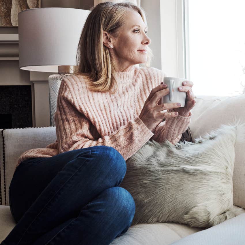 mentally and emotionally drained woman enjoying quiet time after work