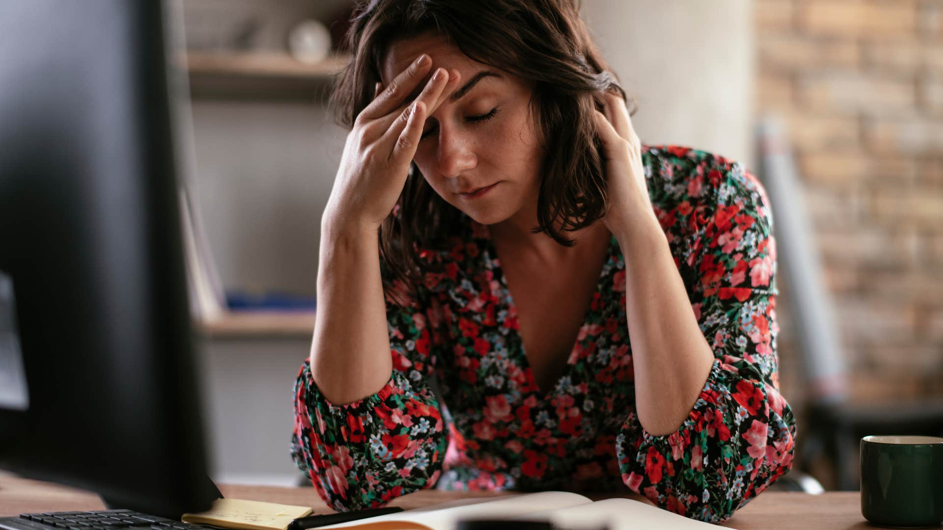 woman who can't have fun because it's been a long day
