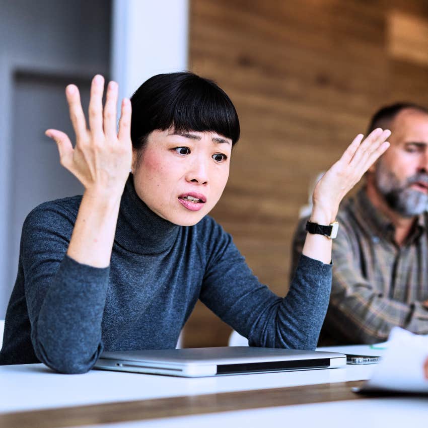 Woman asking "Wait, what'd you say?" in casual conversation.
