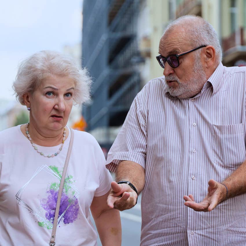Man saying "I'm not yelling" to his partner during an argument.