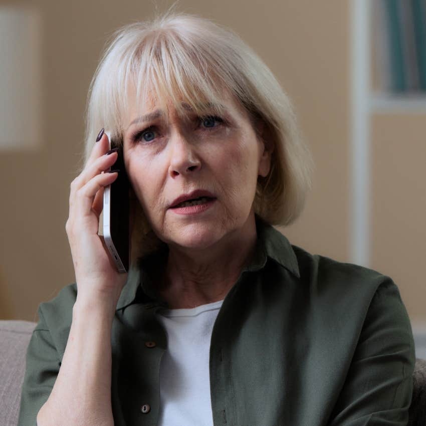 woman losing trust telling friend on the phone I've been busy