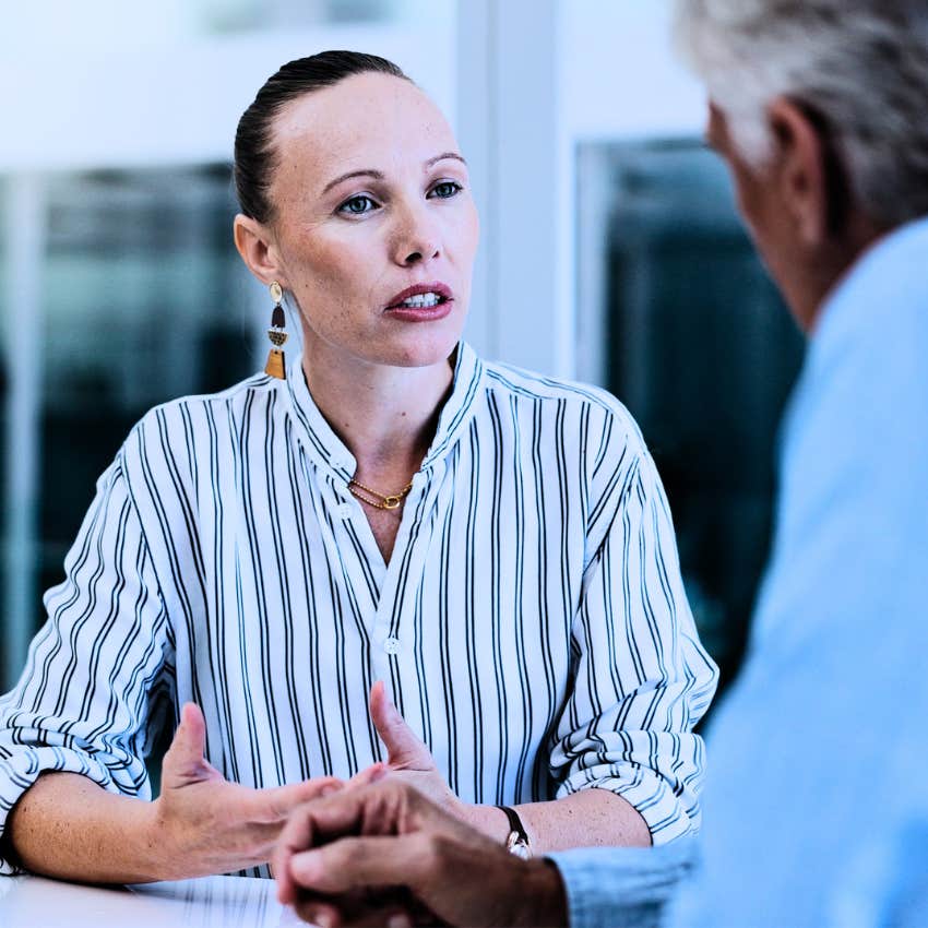 annoyed woman not arguing with foolish man saying I'm focused on something else right now