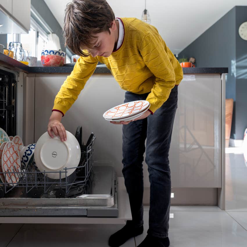 kid learning to do chores