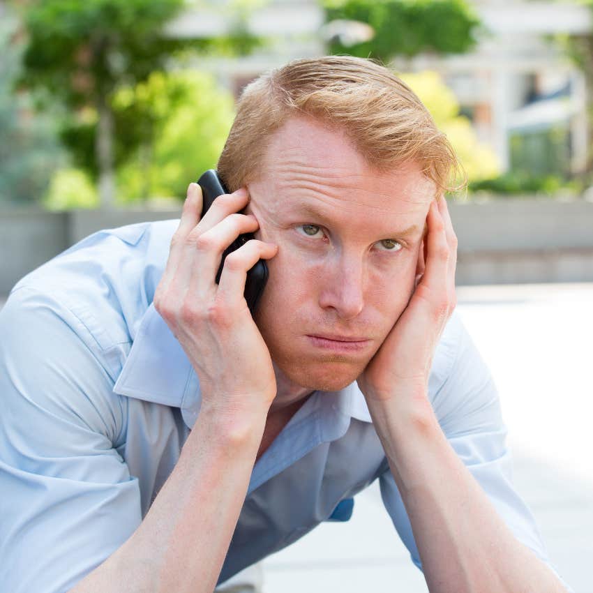 man who resents how he was raised saying you don't know anything about me to his parent on the phone