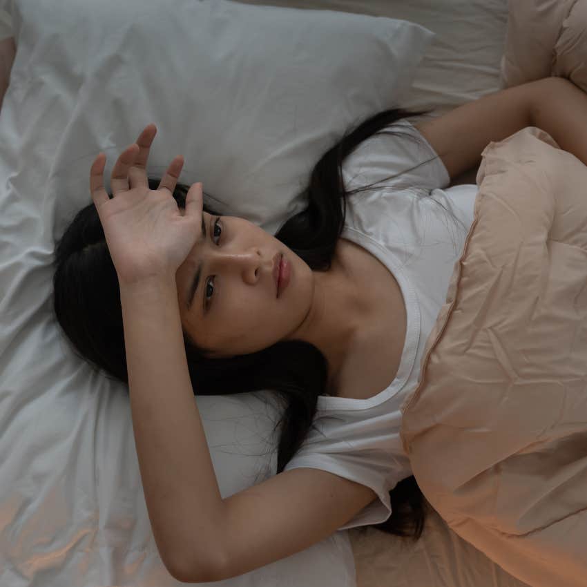 person not getting enough sleep