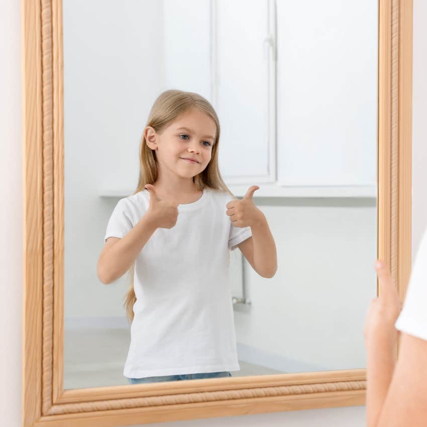 kid telling herself she can get through anything
