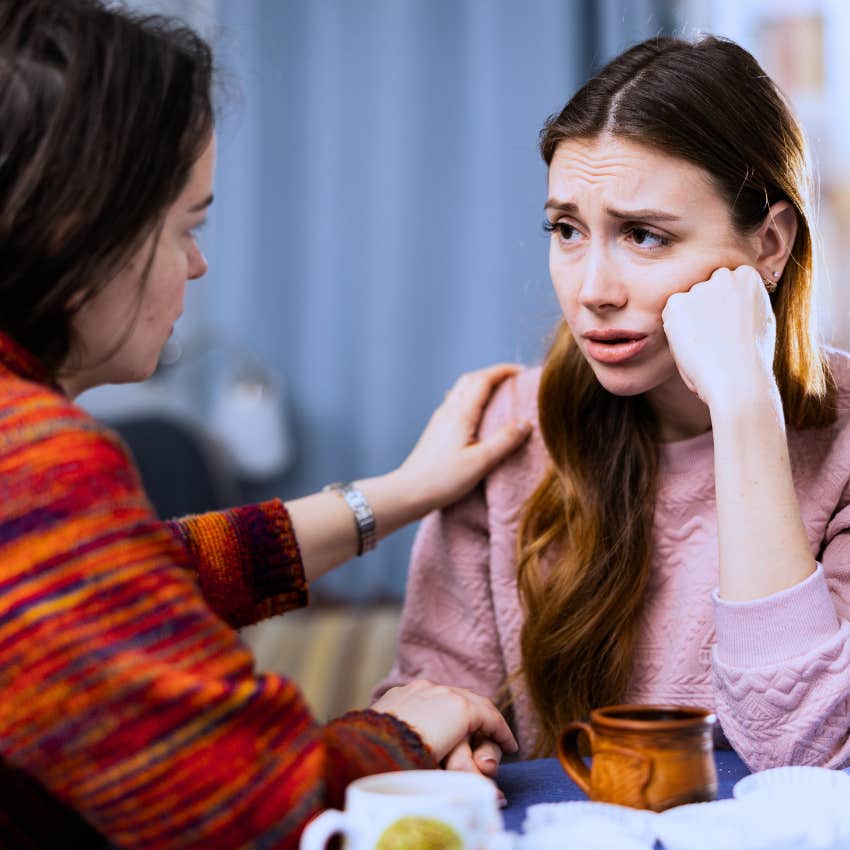 woman with emotional fragility telling friend I wish I felt happy