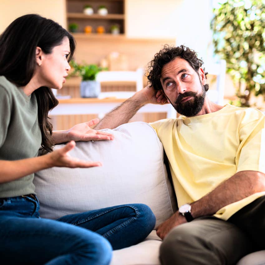 Man playing the victim card with his empathetic partner.