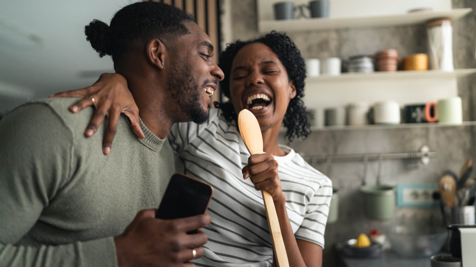 happily married husband having fun with wife because she makes everyday special