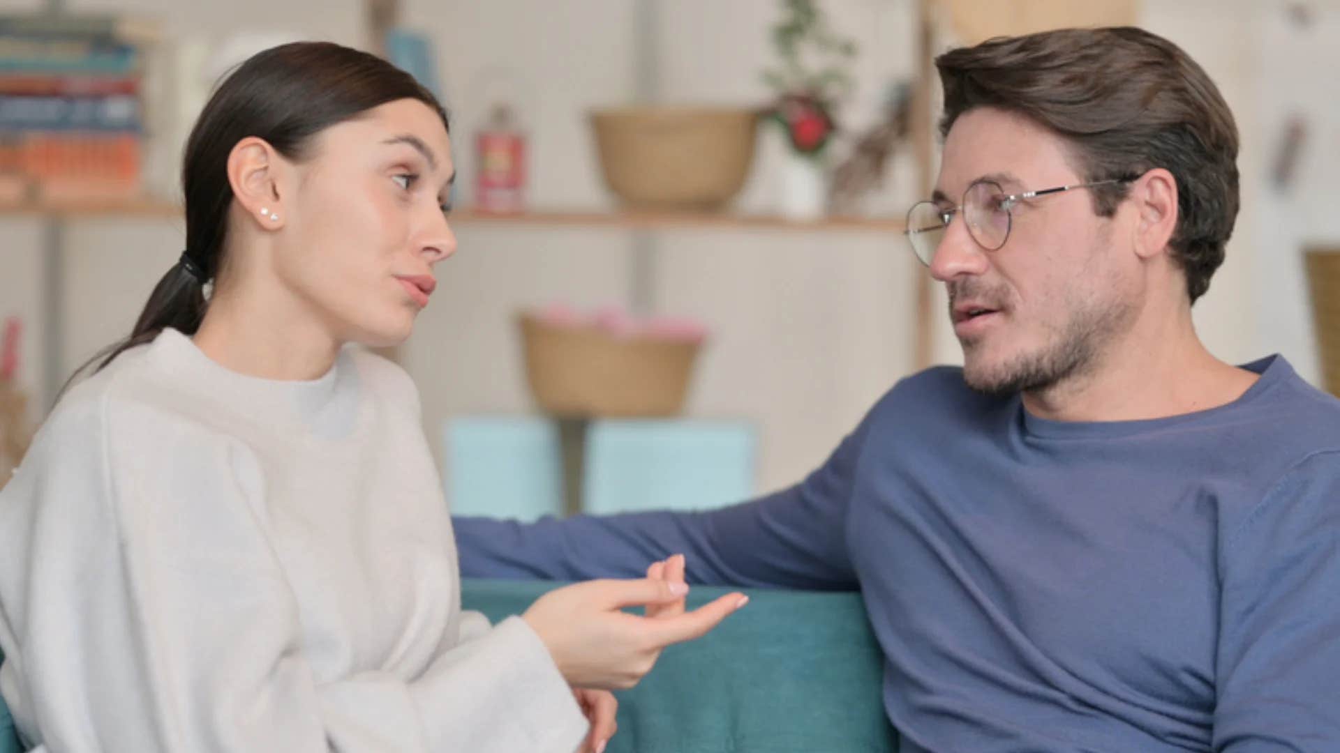 woman telling man well there's a lesson for both of us