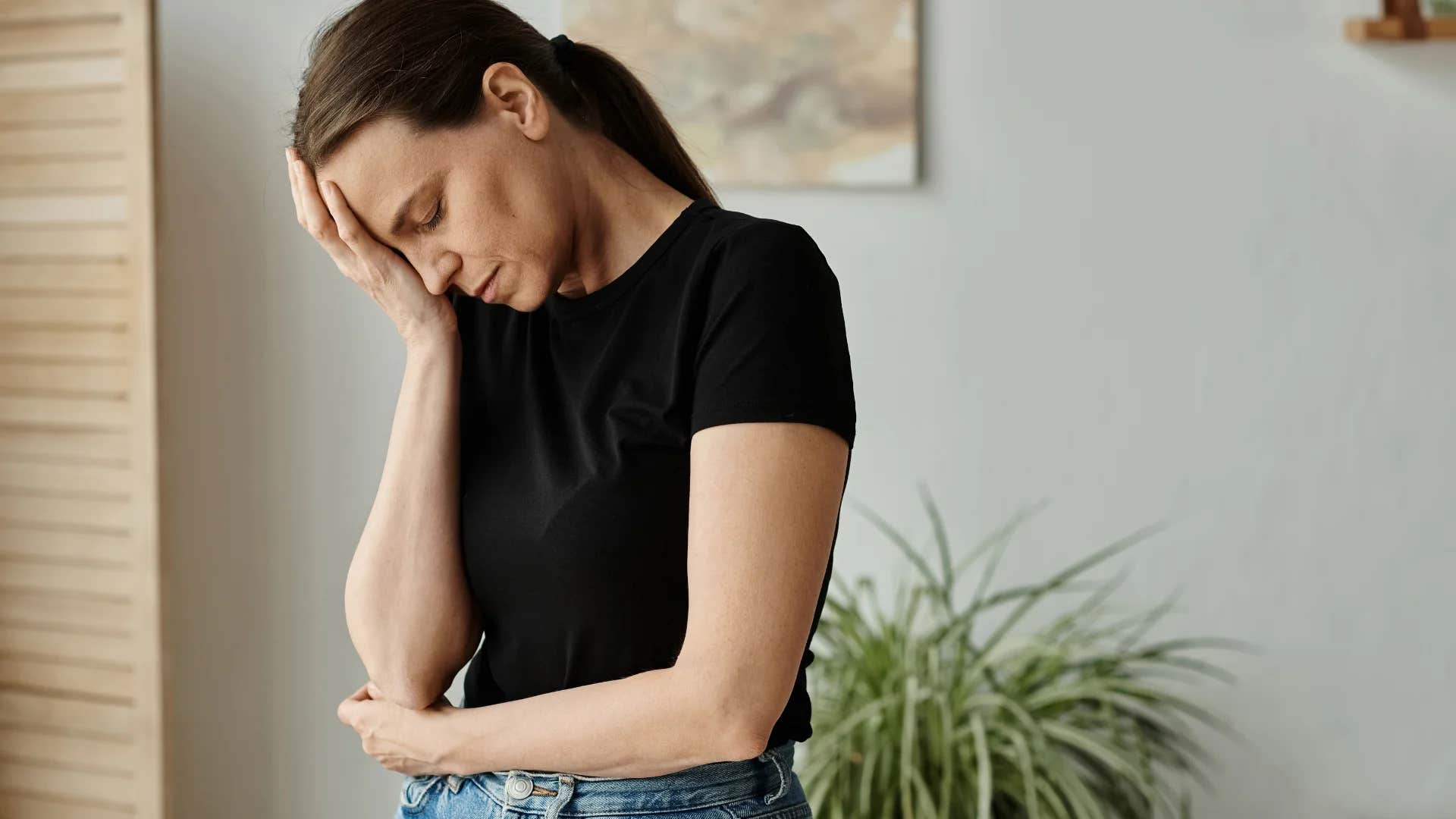 stressed incompetent woman saying i'm not good at this to herself