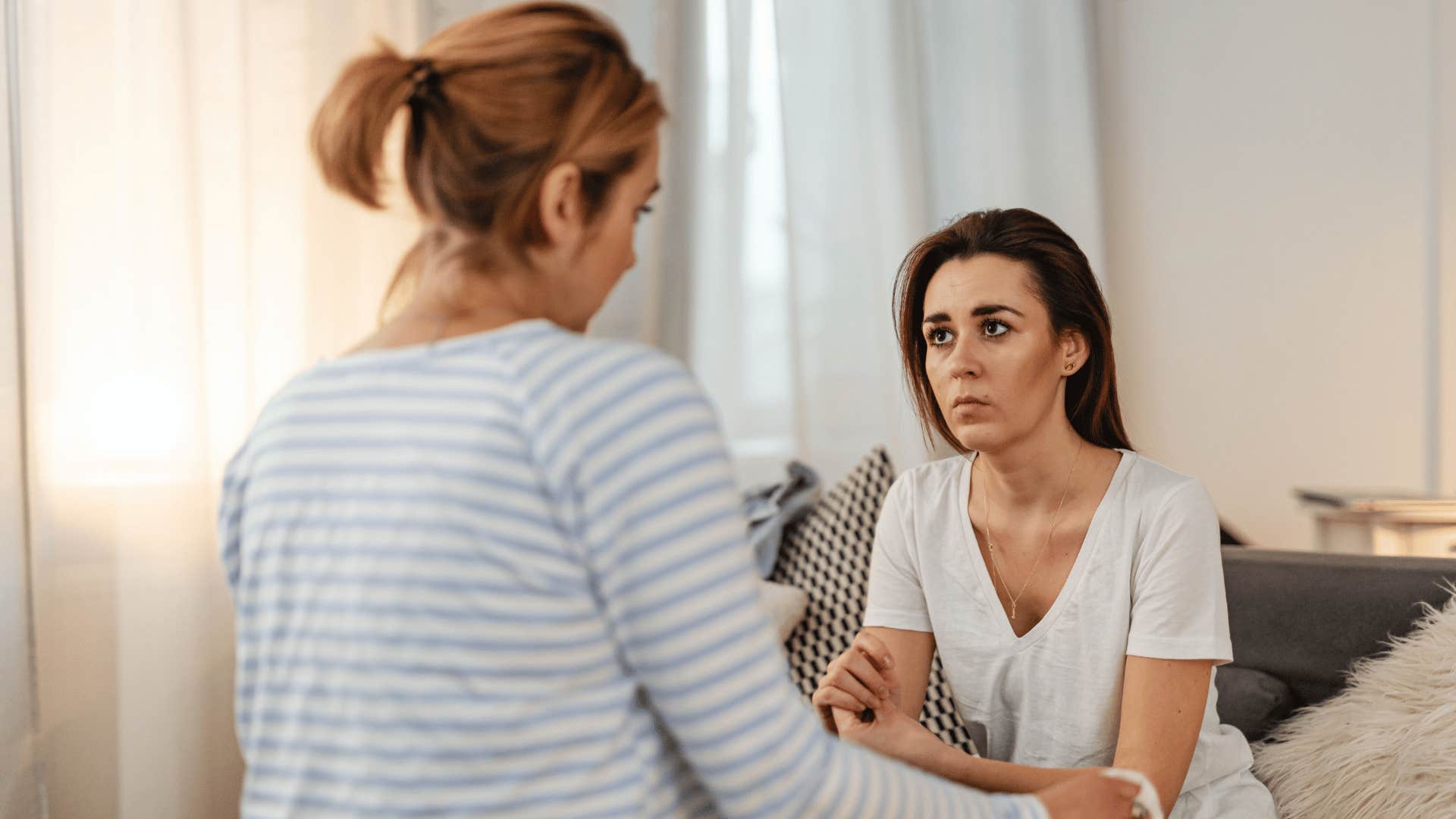 low energy woman telling partner she'll do it later