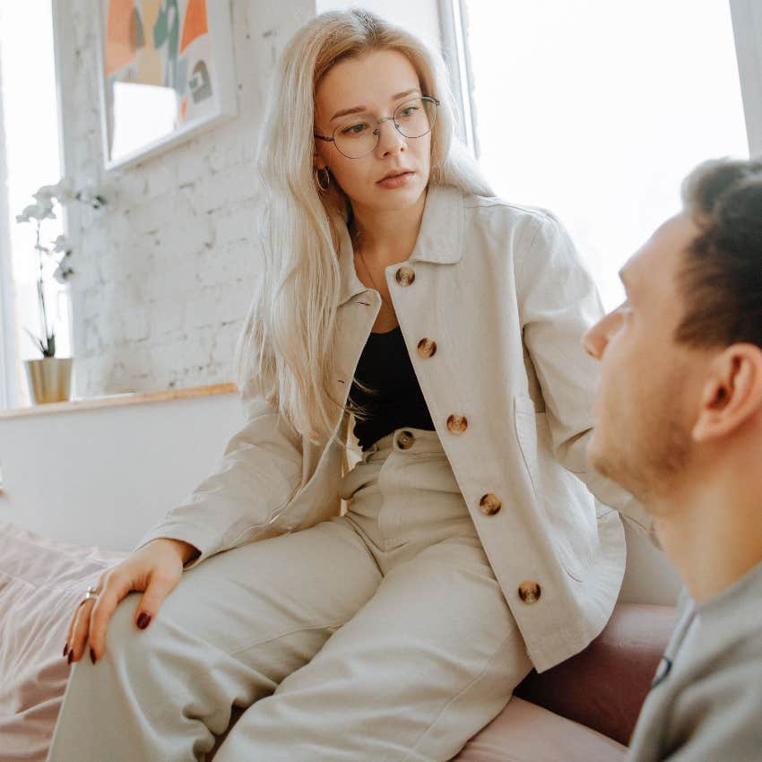mentally and emotionally strong woman admitting to partner she's scared