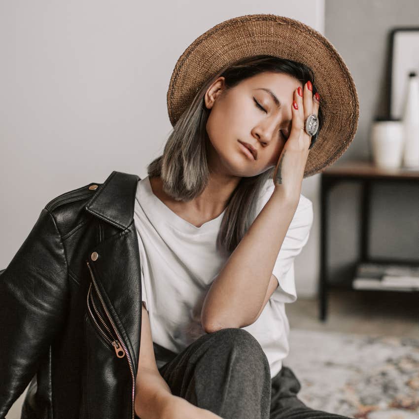 emotionally and mentally stuck woman saying i'm so drained facing exhaustion