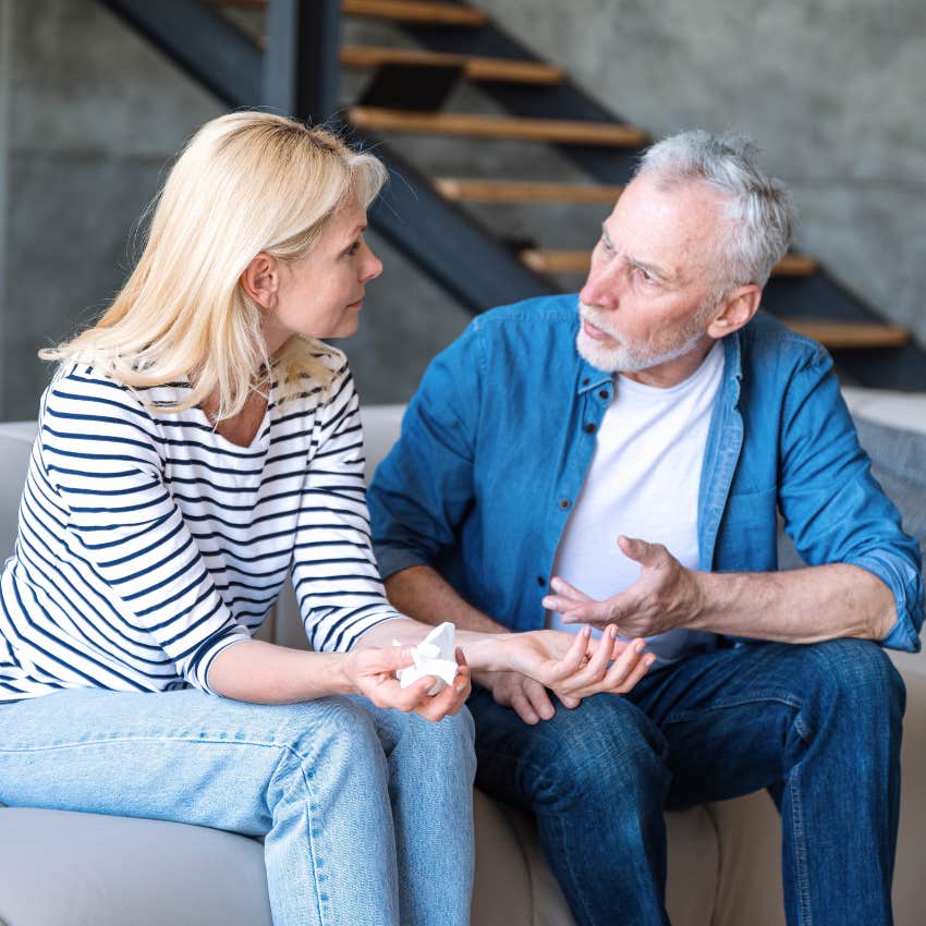 husband telling his wife in an argument that he has bigger things to worry about