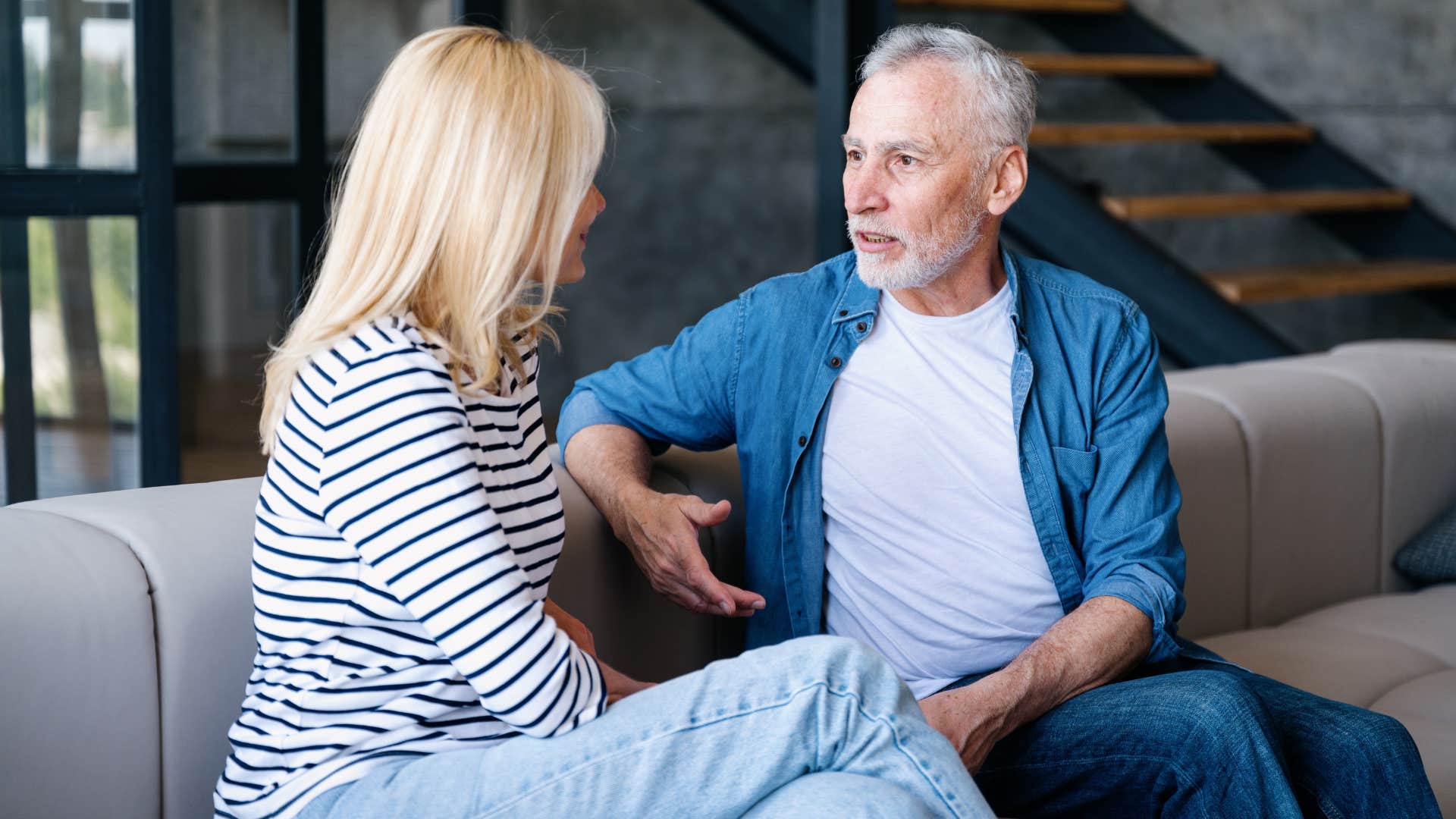 man with low mental and emotional independence telling woman he doesn't think their friends would approve