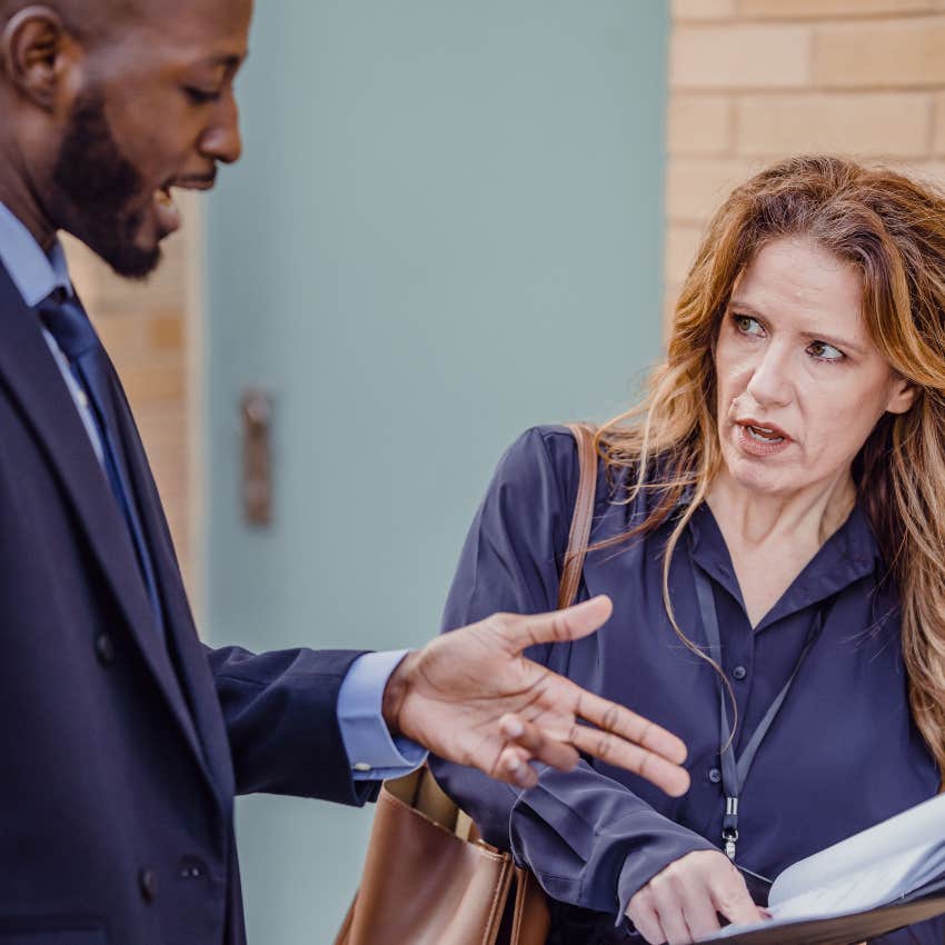 impatient man bossing colleague around saying can you just decide already