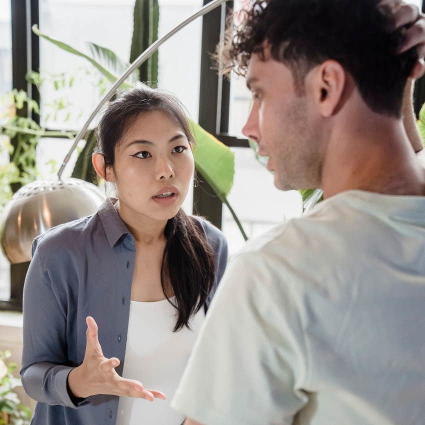 impatient woman yelling at her partner saying this needs to be better