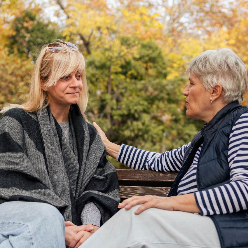 woman slowly losing her calm telling friend let's do this another time