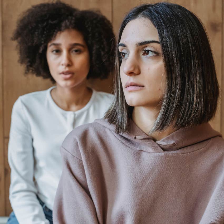 stressed woman losing her motivation telling partner it needs to be perfect