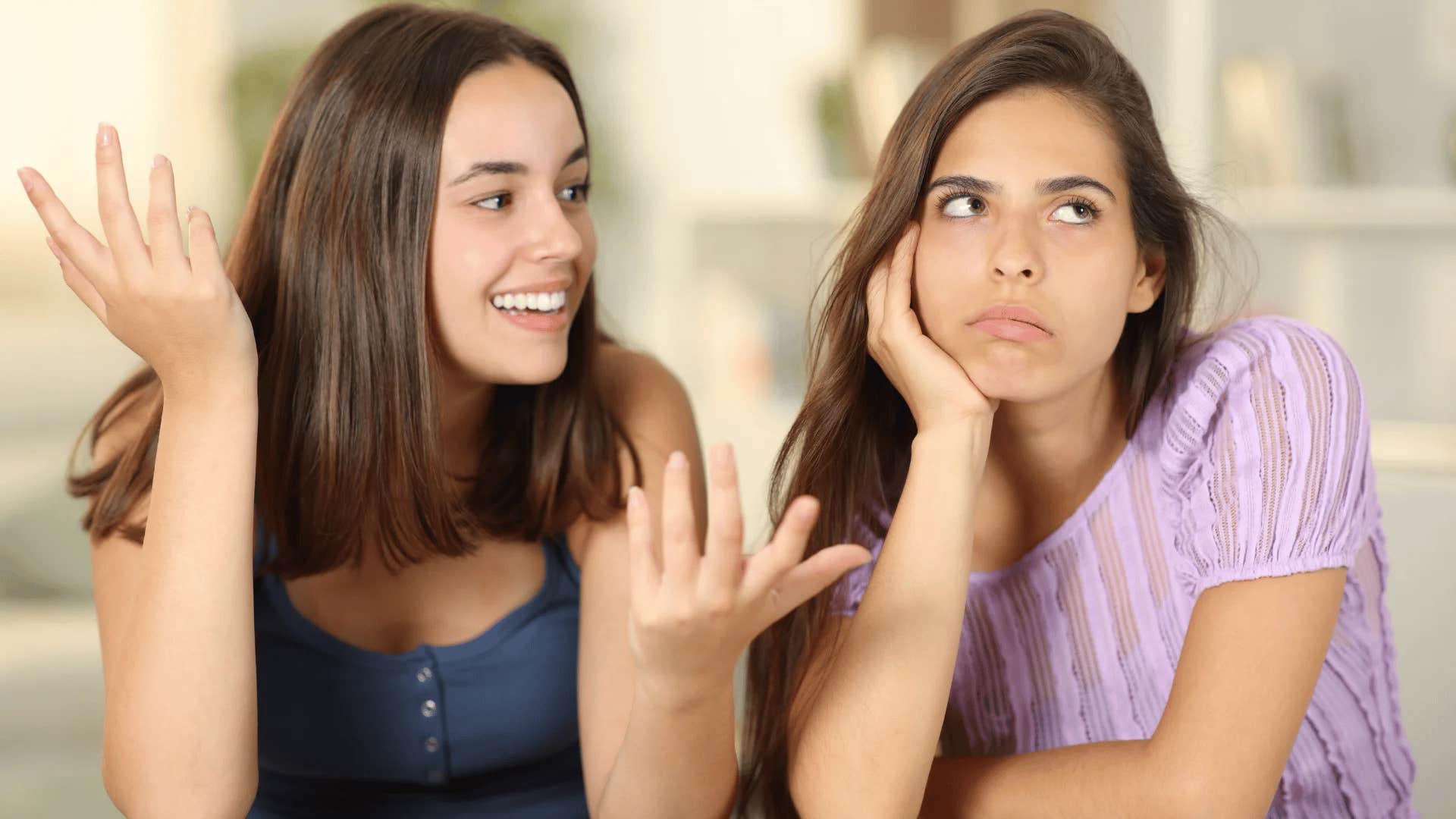 woman thinking she's smarter than her friend saying i'm just being honest