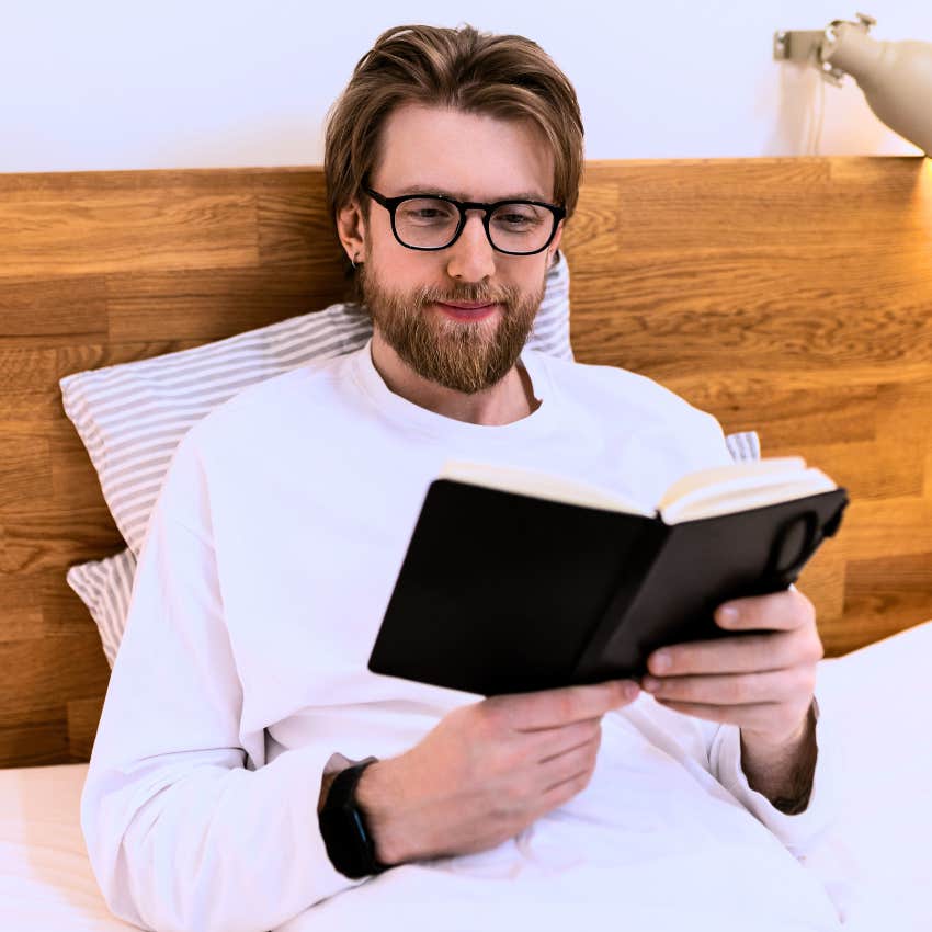 Man saying he has everything he needs before going to sleep