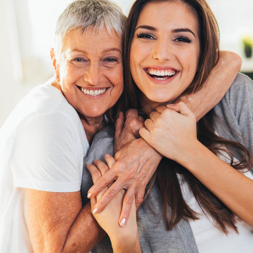 accepting mother hugging her daughter