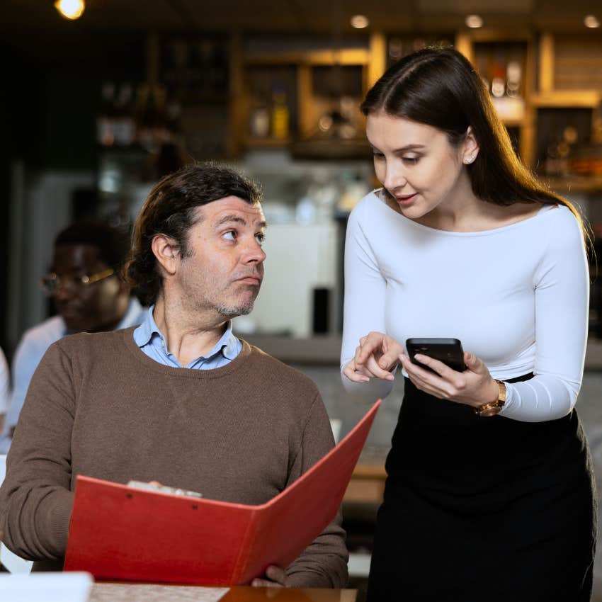 rude customer alluding that their server should have to work for a tip