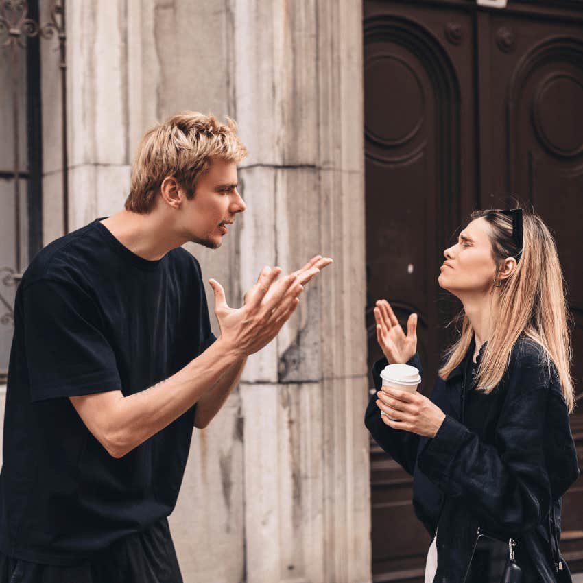man talking to woman about stealing someone's girlfriend