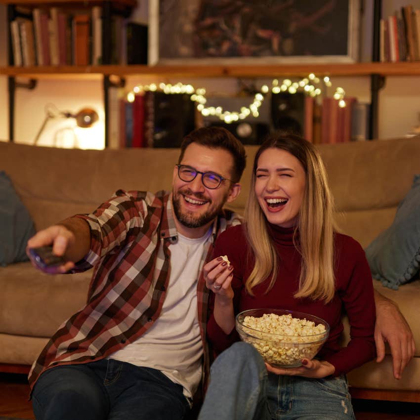 young couple who shares subscriptions