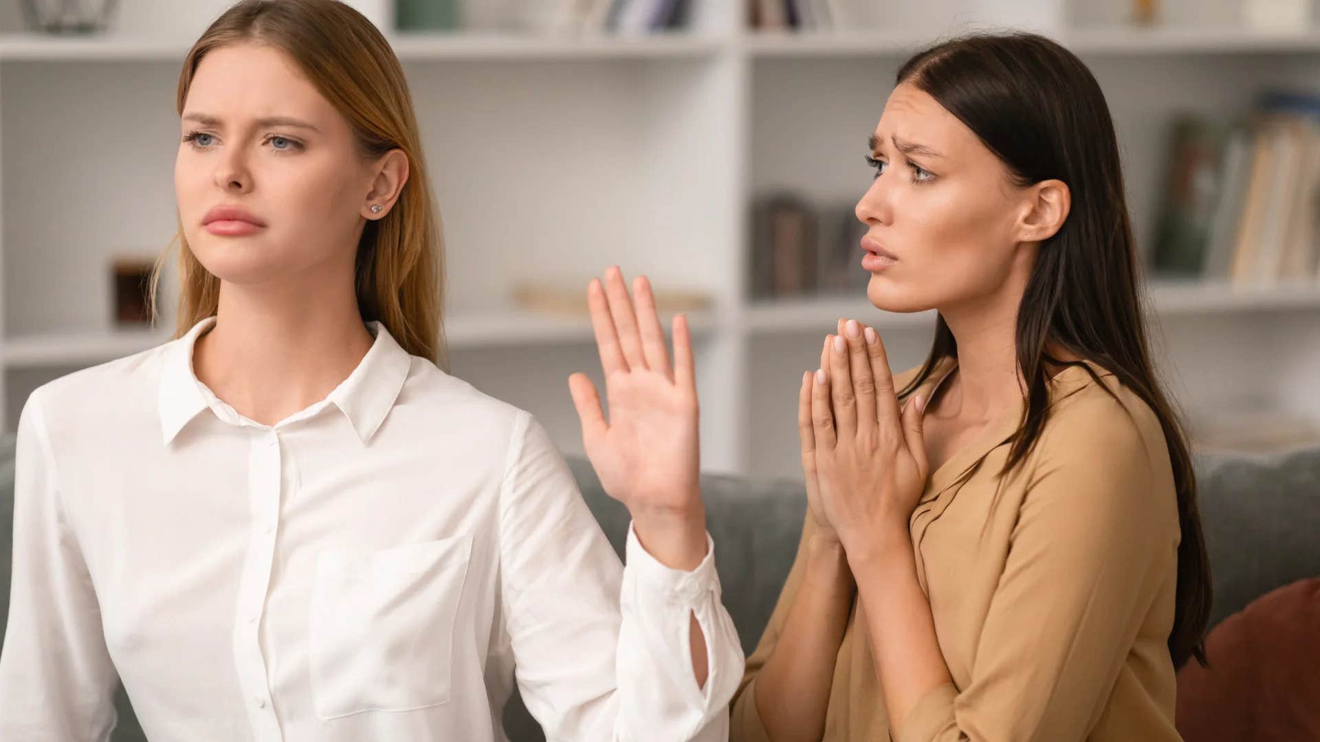 high-iq woman asking friend to talk about their disagreement later