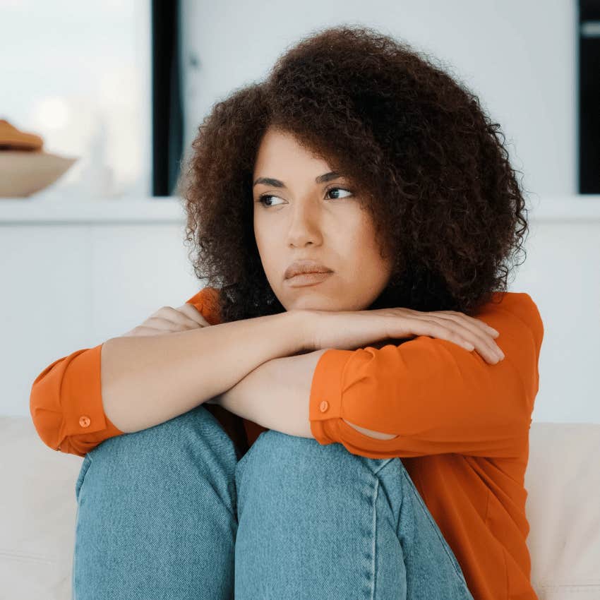 struggling young woman having painful repeated recollections