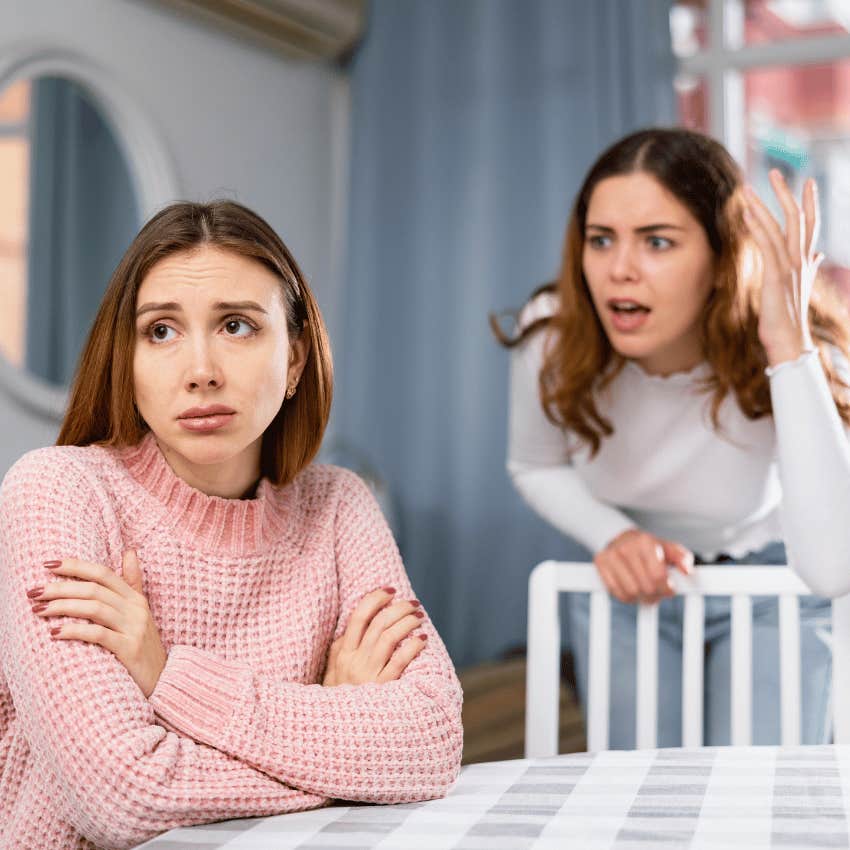 woman ignoring psychological abuse from friend