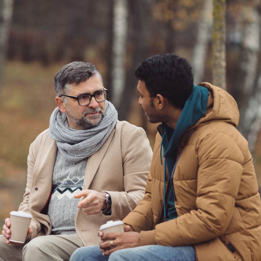 happy successful man building trust slowly with someone