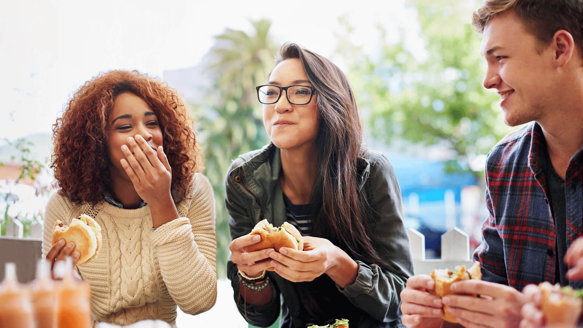 gen Zers socializing eating a meal together
